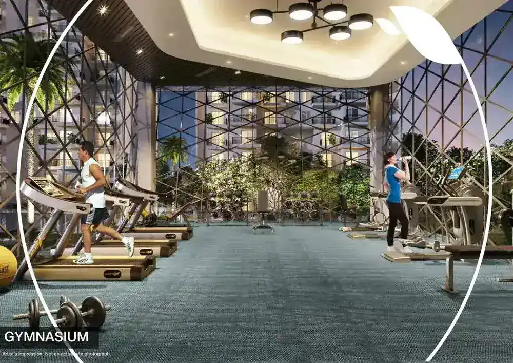Gymnasium inside the Hero Leafsong Retreat clubhouse - artist's impression
