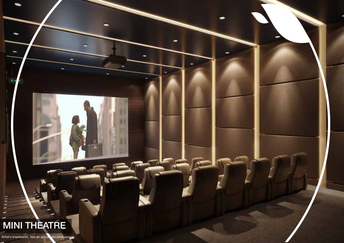 Mini theatre inside the Hero Leafsong Retreat clubhouse - artist's impression
